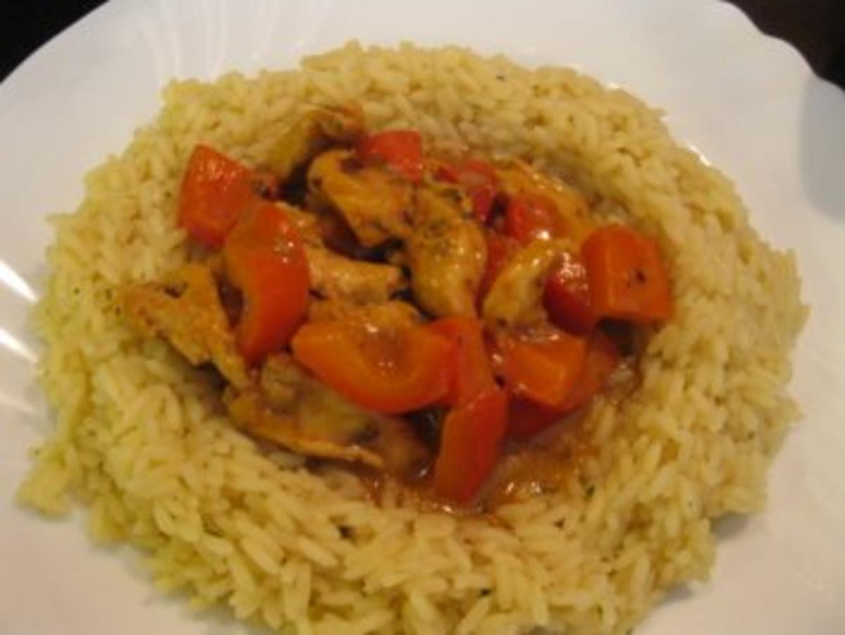 Pollo al adobo con la vera de arroz - Marinierte Hähnchenbrust im ...
