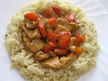 Pollo al adobo con la vera de arroz - Marinierte Hähnchenbrust im Reisrand - Rezept - Bild Nr. 3