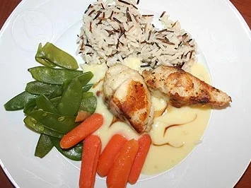 Seeteufel auf Zitronensoße mit Wildreis und Gemüse - Rezept