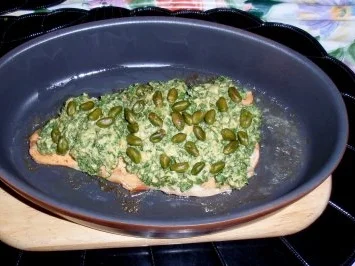 Saiblingsfilet mit Kräuterhaube und Bratkartöffelchen - Rezept - Bild Nr. 4