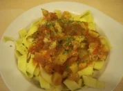 Tomaten-Mango-Sauce mit Garnelen - Rezept