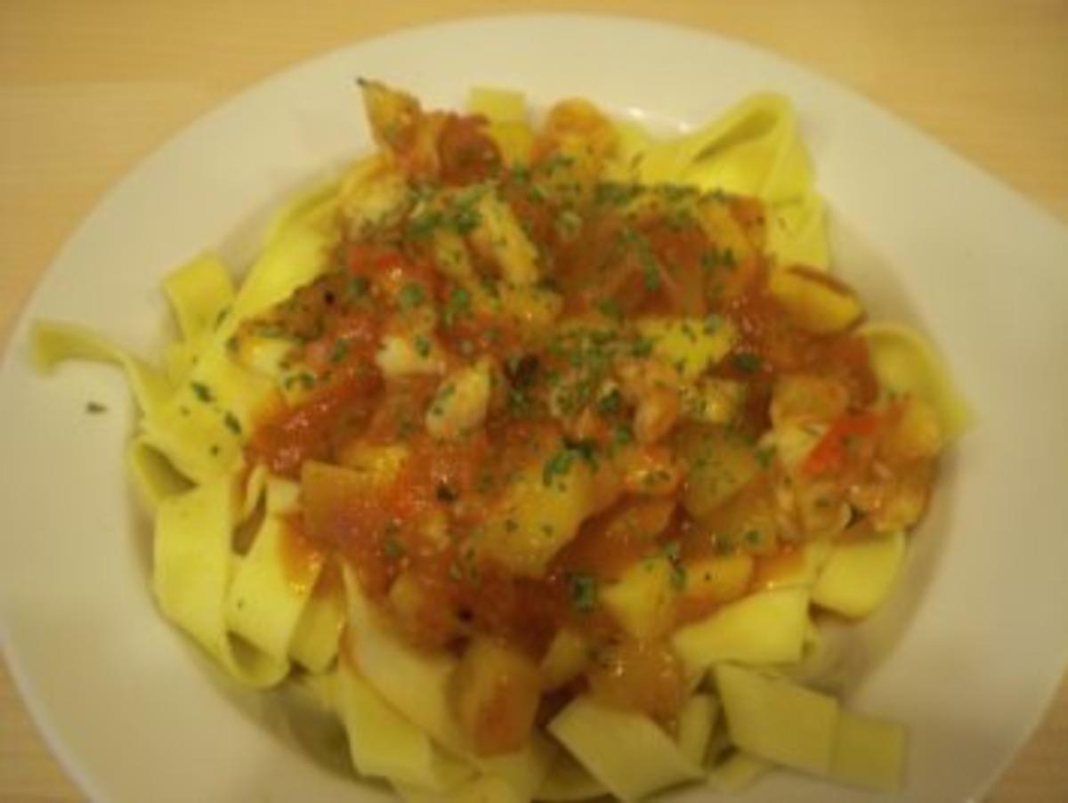 Bilder für Tomaten-Mango-Sauce mit Garnelen - Rezept