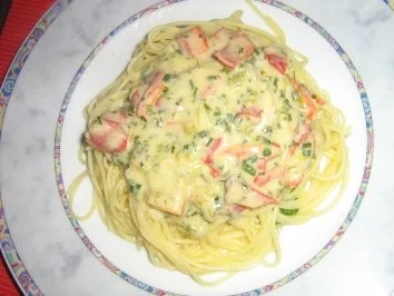 Spaghetti mit Paprika-Gorgonzola-Soße - Rezept - Bild Nr. 7