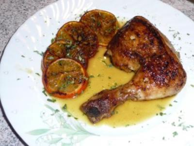 Rezept: Geflügel: Hähnchenschenkel in Orangensaft mariniert Geflügel: Hähnchenschenkel in Orangensaft mariniert - Rezept