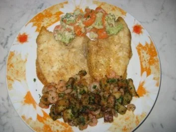 Rezept: Scholle mit Croutons und Krabben Scholle mit Croutons und Krabben - Rezept