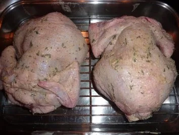 Fl/Huhn: Brathähnchen mit Kartoffelspalten - Rezept - Bild Nr. 2