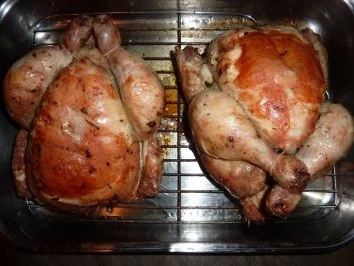 Fl/Huhn: Brathähnchen mit Kartoffelspalten - Rezept - Bild Nr. 5