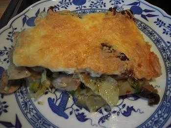 Rezept: Putenbrustfilet, Aubergine, Porree und Champignons, mit Käse überbacken Bild Nr. 13 Putenbrustfilet, Aubergine, Porree und Champignons, mit Käse überbacken - Rezept - Bild Nr. 13