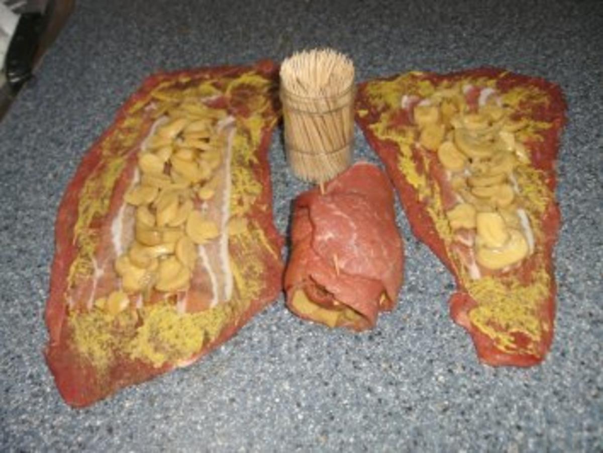 Rouladen mit Speck und Champignons - Rezept - Bild Nr. 2