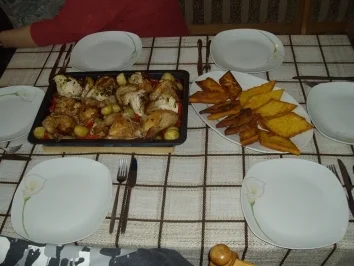 Zitronenhähnchen mit geschmortem Gemüse und Gebratener Polenta - Rezept