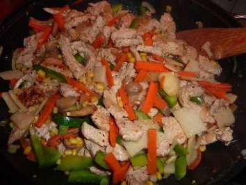 Fl/Pute: Putengemüsepfanne aus dem Wok - Rezept - Bild Nr. 6