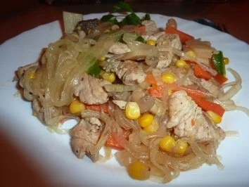 Fl/Pute: Putengemüsepfanne aus dem Wok - Rezept