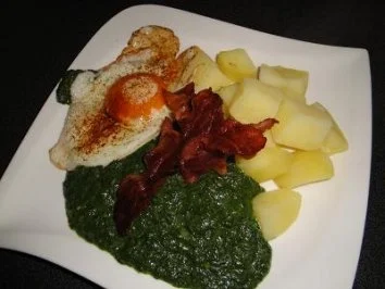 Rezept: Spinat mit Stierenaugen..... Bild Nr. 2 Spinat mit Stierenaugen..... - Rezept - Bild Nr. 2