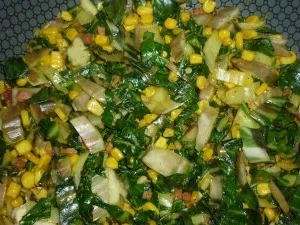 Rezept: Nackenkotelett mit Mangoldgemüse an Curry-Calvadosrahm Bild Nr. 3 Nackenkotelett mit Mangoldgemüse an Curry-Calvadosrahm - Rezept - Bild Nr. 3