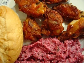 Rotkohl-Salat mit gebratenen Chicken Wings - Rezept - Bild Nr. 2
