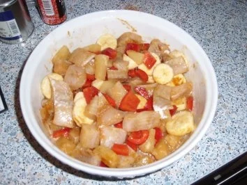 Fischcurry mit Banane und Ananas - Rezept - Bild Nr. 3