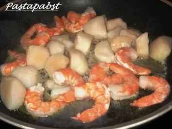 Pasta - Mafaldine an Garnelen und Jakobsmuscheln - Rezept - Bild Nr. 7