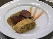 Wachholder Rehrücken litauischer Art mit Kartoffelstrudel - Rezept