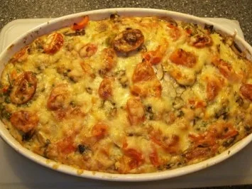 Aus dem Backofen-Kartoffel- Pilz - Auflauf - Rezept