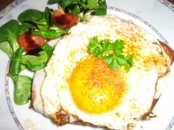 Gebackener Leberkäse auf Toast, mit Ziegenkäse und Ei - Rezept - Bild Nr. 7