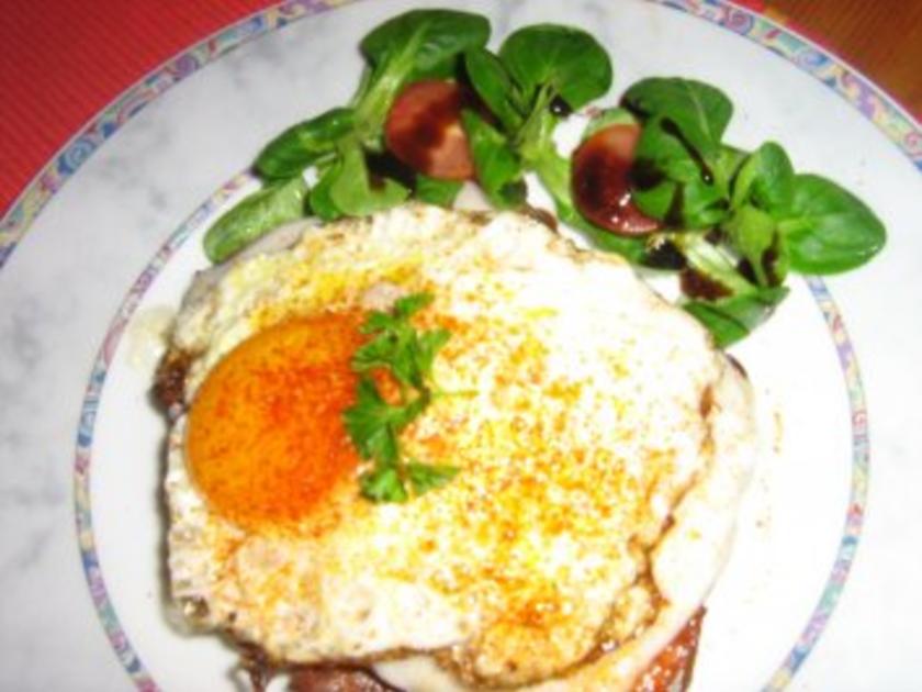 Gebackener Leberkäse auf Toast, mit Ziegenkäse und Ei - schnell ... Gebackener Leberkäse auf Toast, mit Ziegenkäse und Ei - schnell ...