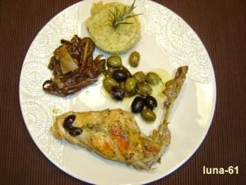 CONIGLIO ALLE OLIVE - Kaninchen mit Oliven - Rezept
