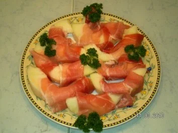 Rezept: Honigmelone mit Schinken Honigmelone mit Schinken - Rezept