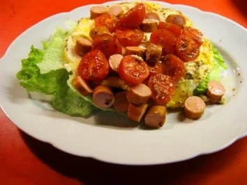 gerührtes Ei mit Würstchen und Tomaten..... - Rezept - Bild Nr. 5