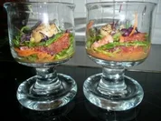 GLASFOOD 9 /FISCH:Wakame Algensalat mit Jakobsmuscheln und Blutorangenfilets - Rezept