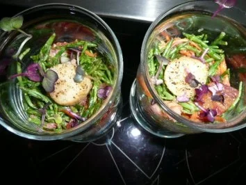 GLASFOOD 9 /FISCH:Wakame Algensalat mit Jakobsmuscheln und Blutorangenfilets - Rezept - Bild Nr. 6