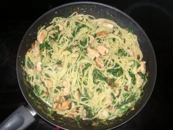 Rezept: Spinat-Lachs-Nudeln Spinat-Lachs-Nudeln - Rezept