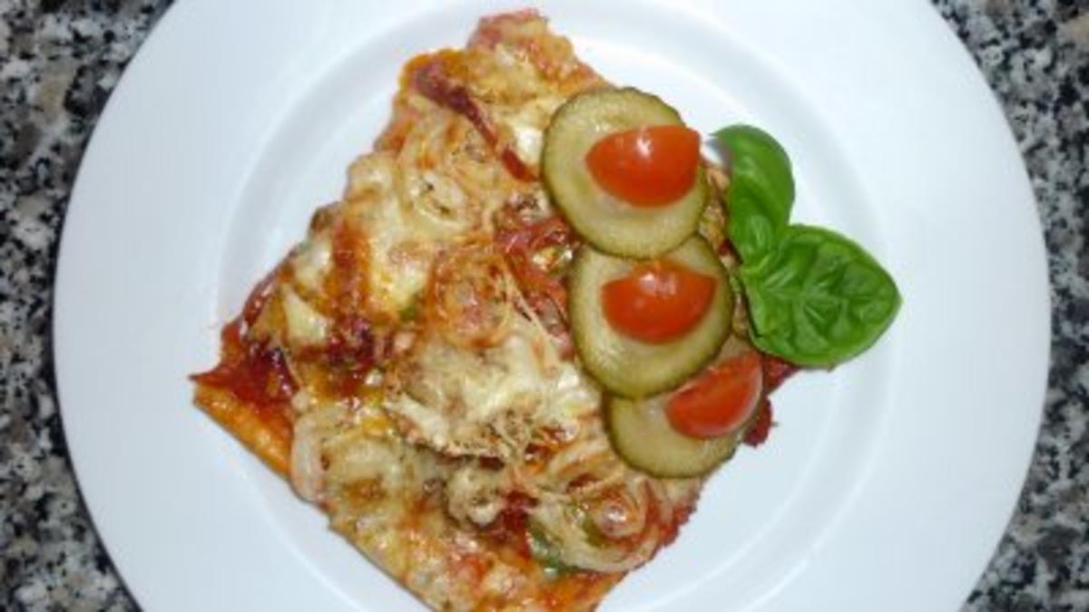Scharfe " Salame di Napoli " Pizza - Rezept
