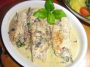 Schnitzelröllchen gefüllt mit Champignons - Rezept