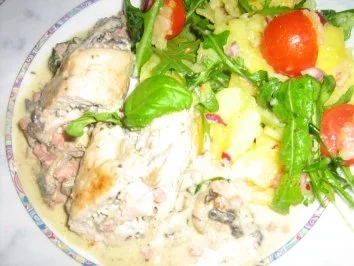 Schnitzelröllchen gefüllt mit Champignons - Rezept - Bild Nr. 8