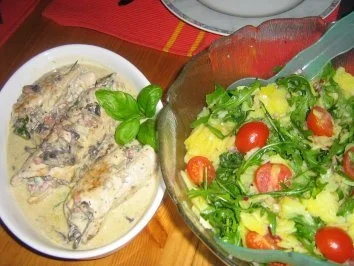 Schnitzelröllchen gefüllt mit Champignons - Rezept - Bild Nr. 7