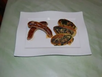 Rezept: Bratwurst mit Kartoffel-Spinat-Schnecken Bild Nr. 8 Bratwurst mit Kartoffel-Spinat-Schnecken - Rezept - Bild Nr. 8