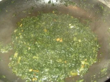 Bouletten mit Porreefüllung  einem Hauch Zimt - Salzkartoffeln ,Spinat und - Rezept - Bild Nr. 6