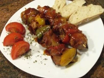 Fleisch:  FLEISCHPÄCKCHEN am Spieß - Rezept