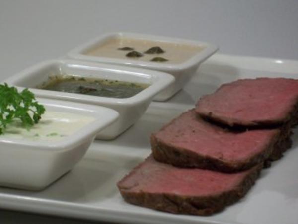 US Roastbeef mit bengalischem Pfeffer und dreierlei Saucen - einfach ...