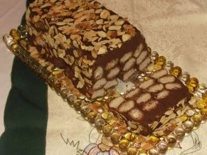 gekühlter Schokokuchen mit Löffelbisquit - Rezept