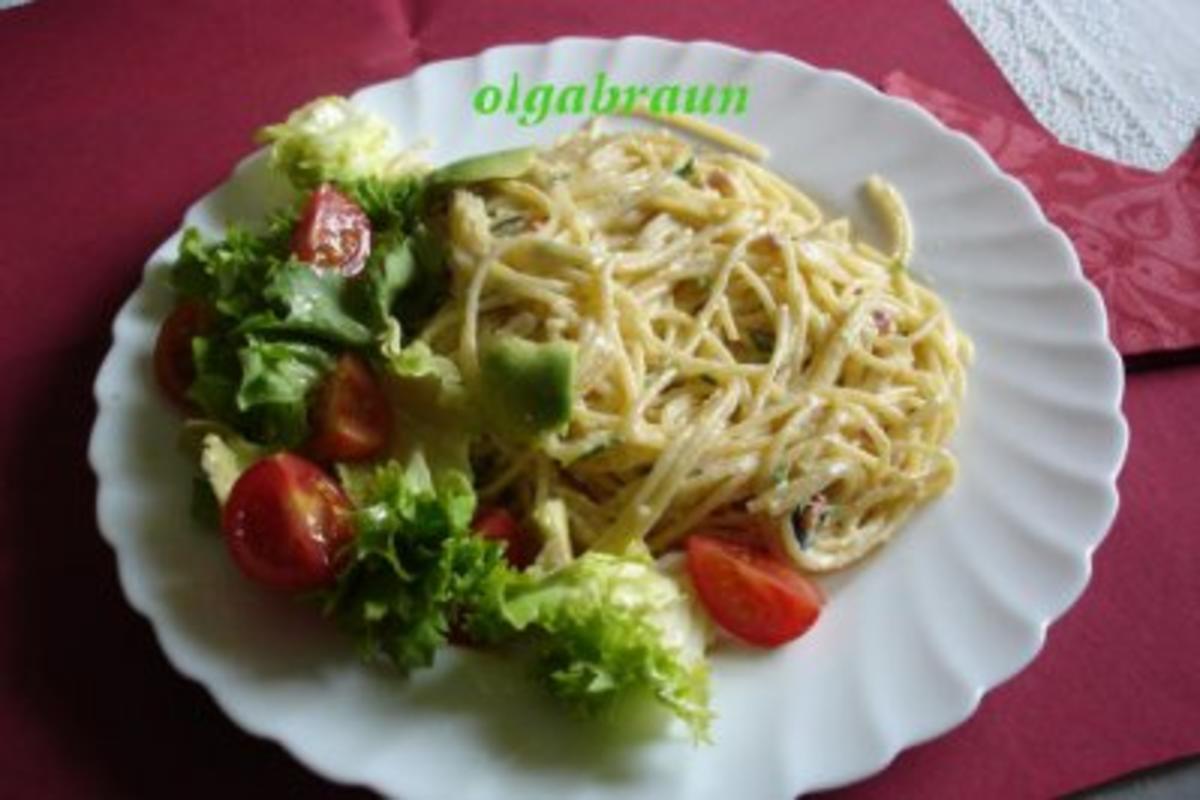 Spaghetti Carbonara mit Kräutern - Rezept