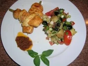 Filetspieße mit Tofu und sardischem Kartoffelsalat   (sehr frisch und lecker) schnell zubereitet - Rezept