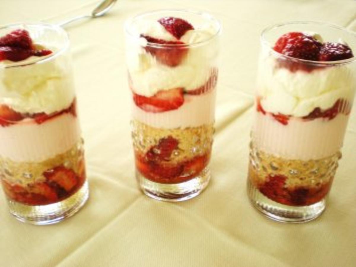 DESSERT: Erdbeer Quark Dessert - einfach - 71 kcal/100g