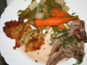 Lamm: Lammrücken mit mediteranem Gemüse und Rösti - Rezept