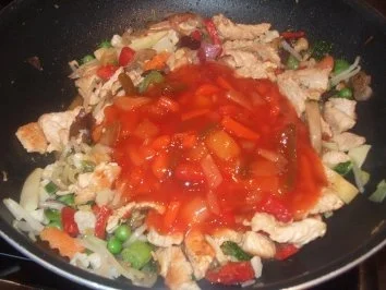 Rezept: Chinesische Putenpfanne Süß Sauer Bild Nr. 4 Chinesische Putenpfanne Süß Sauer - Rezept - Bild Nr. 4