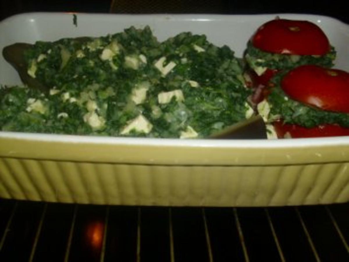 Ofen-Tomate und Aubergine mit Spinat und Schafskäse - Rezept - Bild Nr. 10