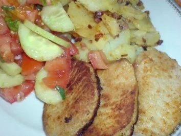 Bratkartoffeln mit Minutensteaks und Tomatensalat - Rezept - Bild Nr. 20