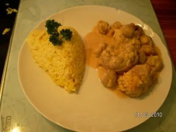 Rezept: Schweinefilets überbacken mit Basmatireis Schweinefilets überbacken mit Basmatireis - Rezept