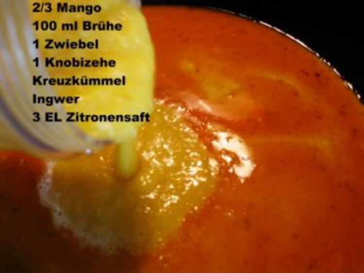 Kokos Curry Hühnchen mit Mango=indisch - einfach - 98 kcal/100g