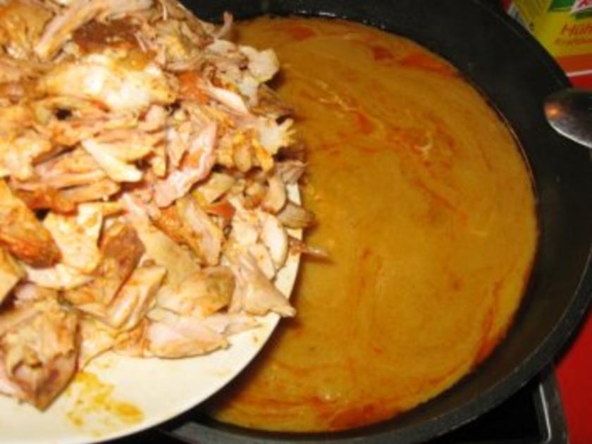 Kokos Curry Hühnchen mit Mango=indisch - einfach - 98 kcal/100g